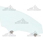 RH FRONT DOOR GLASS GREEN W/FITTING - SEKURIT